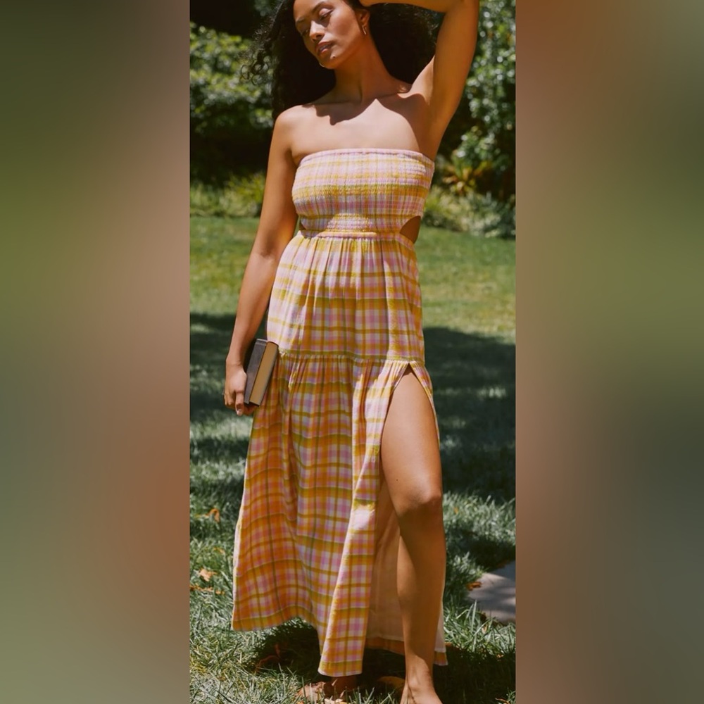 L space strapless maxi sundress size small